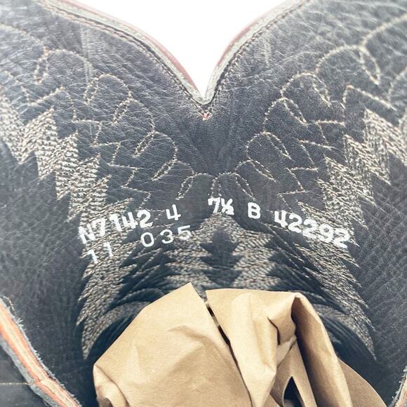 Lucchese Women’s 7.5 Brown Red-Orange Snip Toe Leather Cowgirl Western Boots - Picture 12 of 12